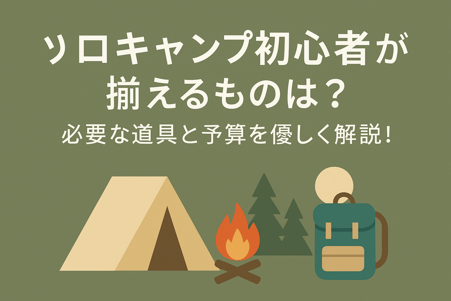 ソロキャンプ初心者が揃えるものは？必要な道具と予算を優しく解説！