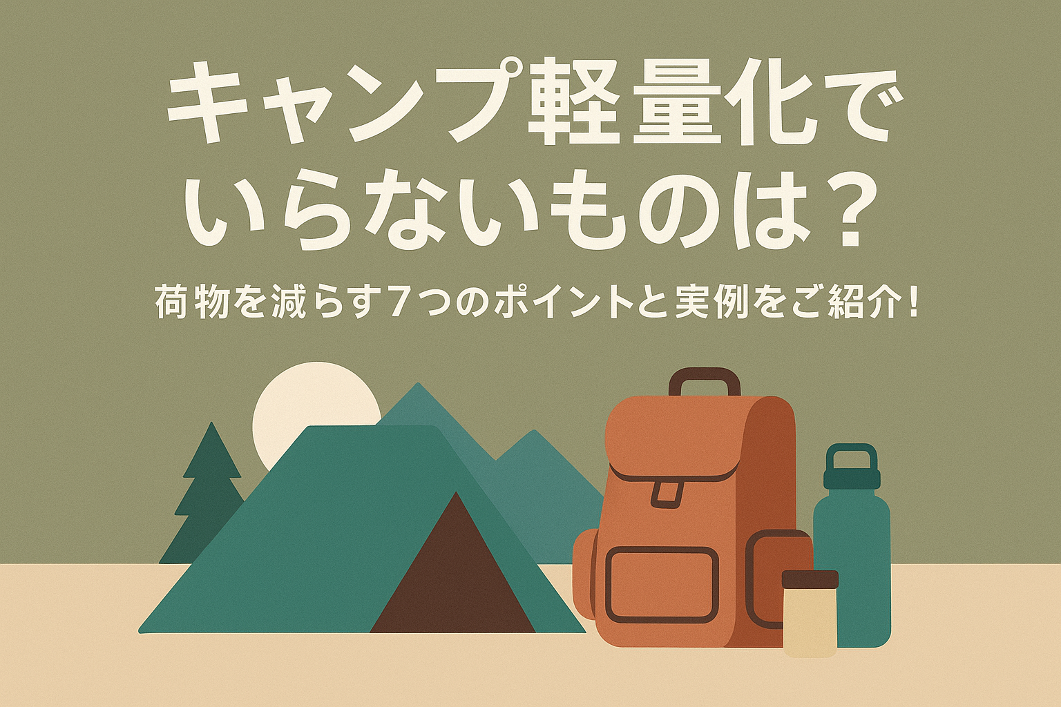 キャンプ軽量化でいらないものは？荷物を減らす7つのポイントと実例をご紹介！