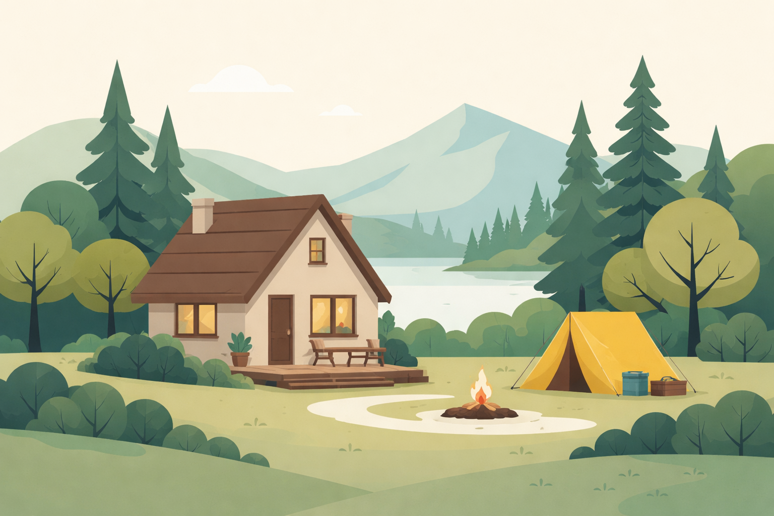 コテージとテント・バンガローの違い