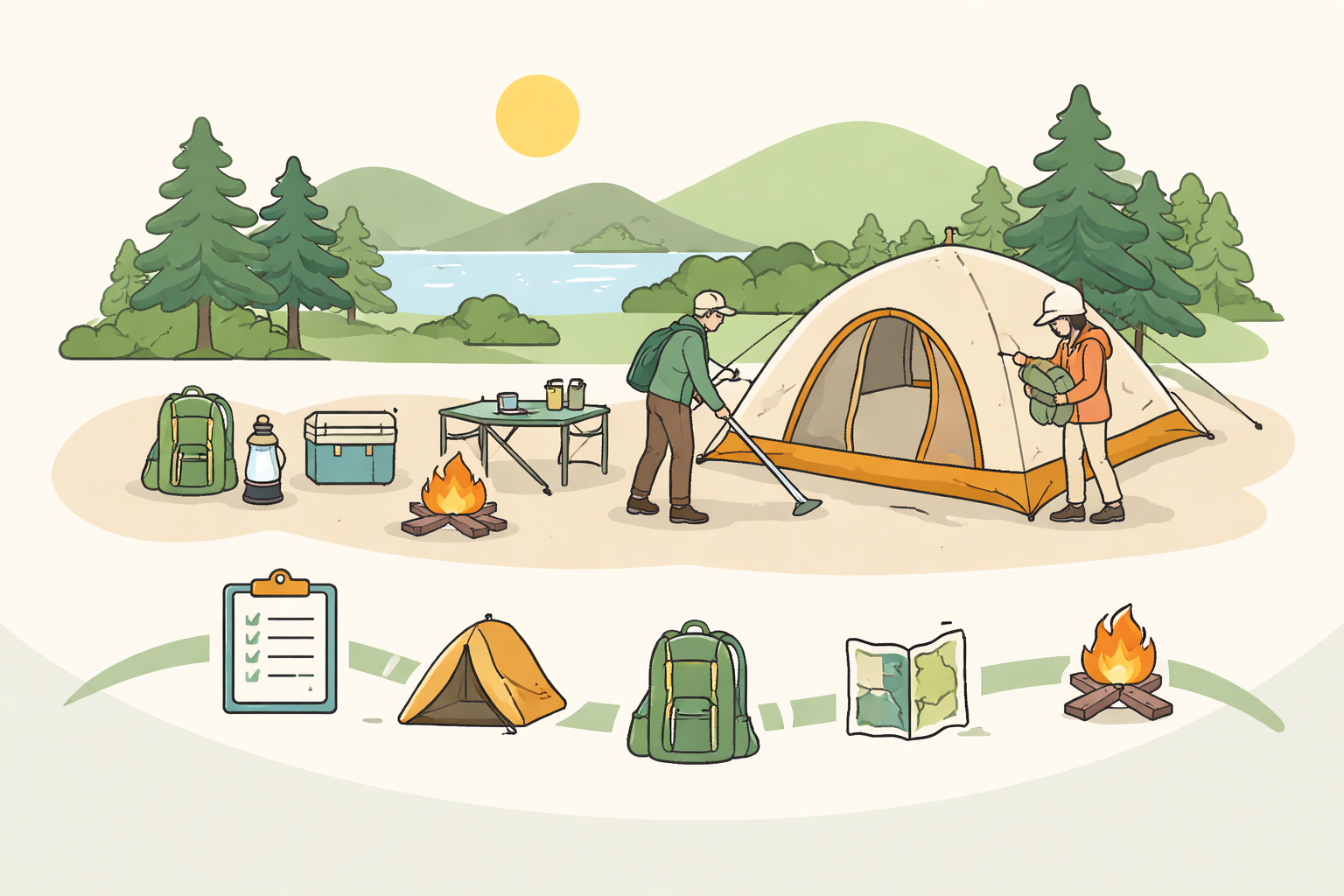 キャンプは5ステップで始められる