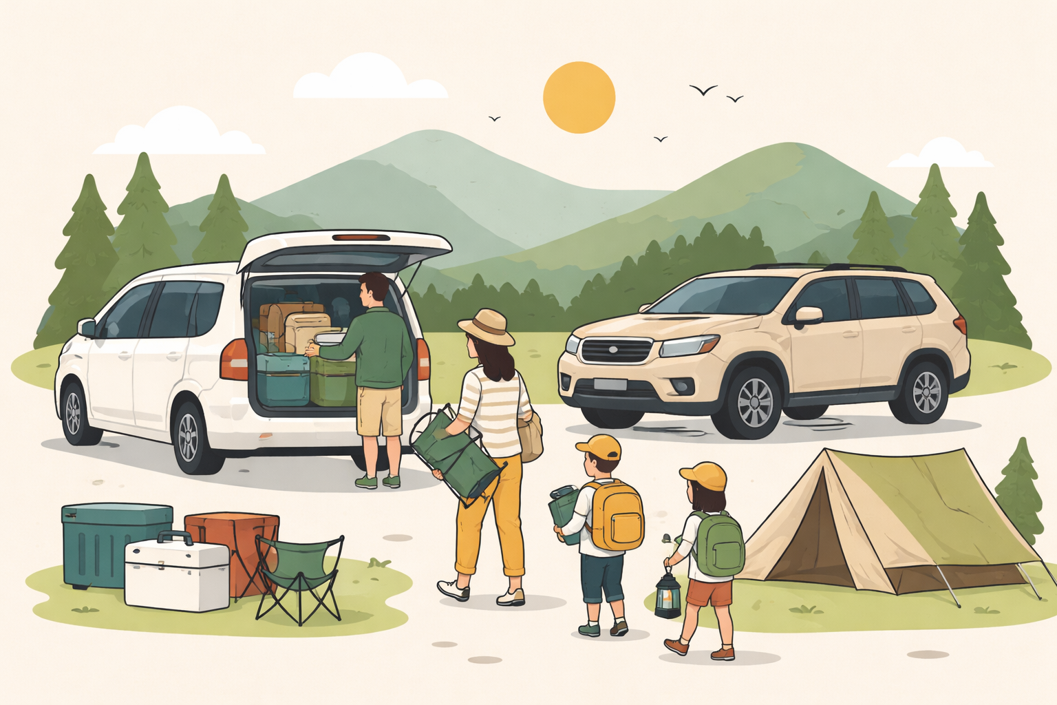 4人家族のキャンプ車はミニバンかSUVがおすすめ