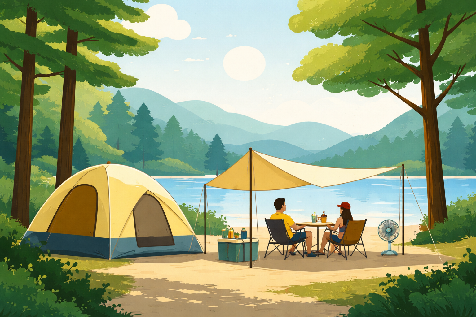 夏キャンプの暑さ対策は「場所選び」と「日陰づくり」がポイント