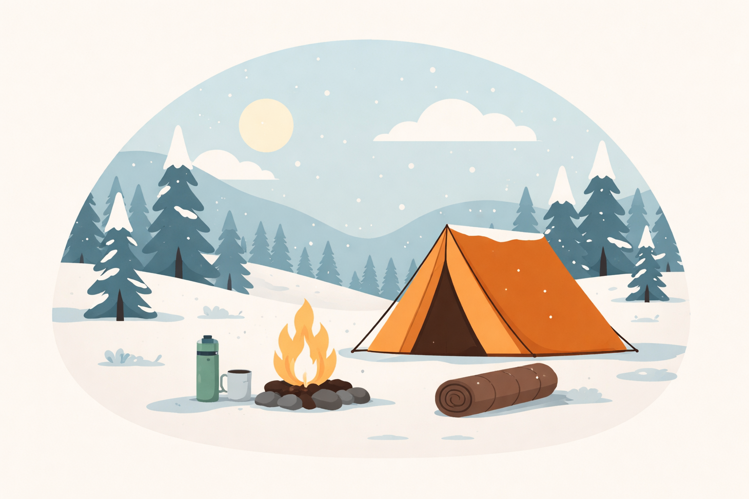 電源なしでも暖かく過ごせる冬キャンプの基本対策