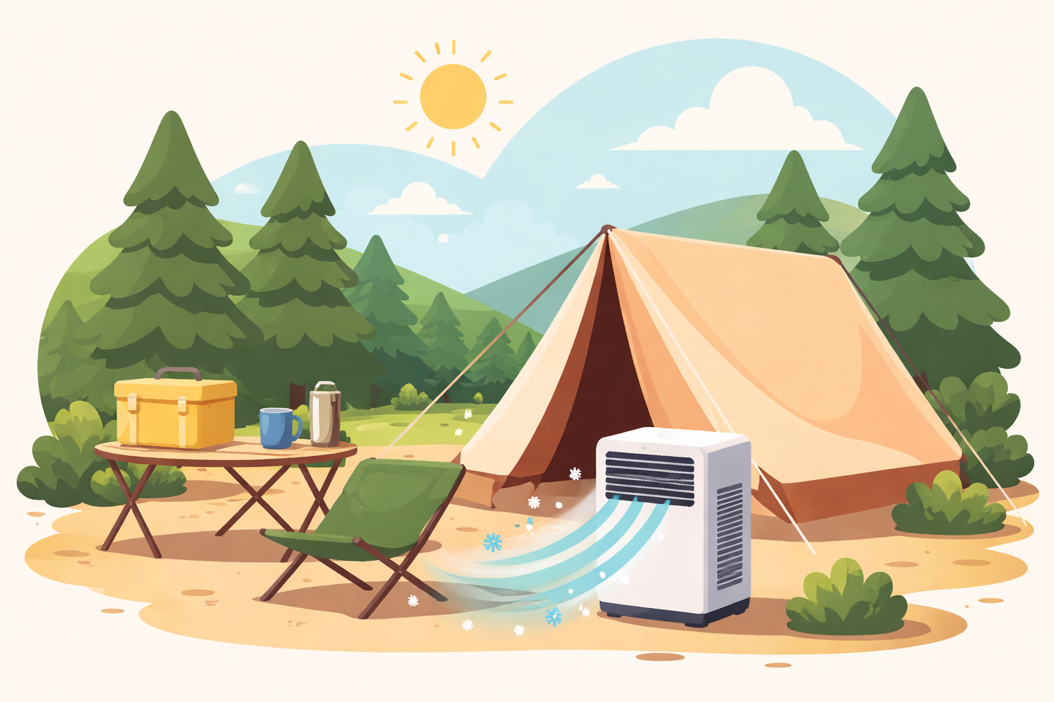 キャンプの暑さ対策にはポータブルクーラーが効果的