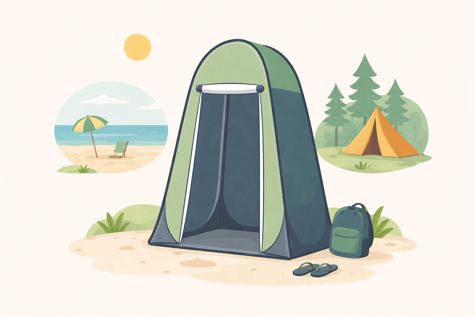 1人用着替えテントはポップアップ式が断然おすすめ