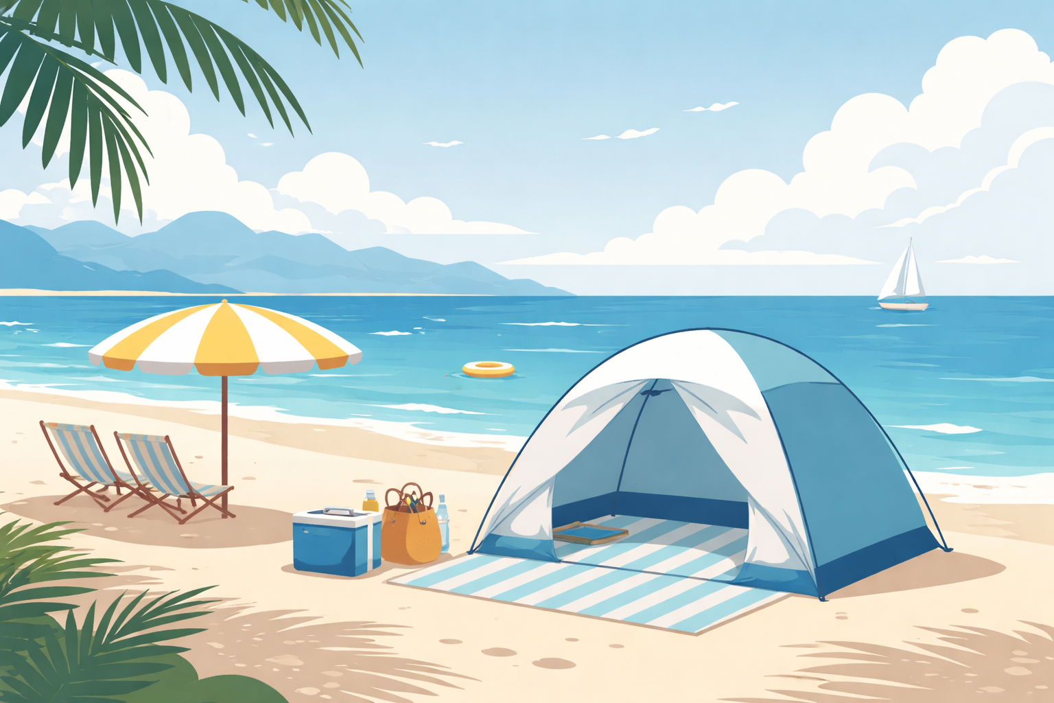 海で使うテントのおすすめは設営の簡単さと機能性がポイント