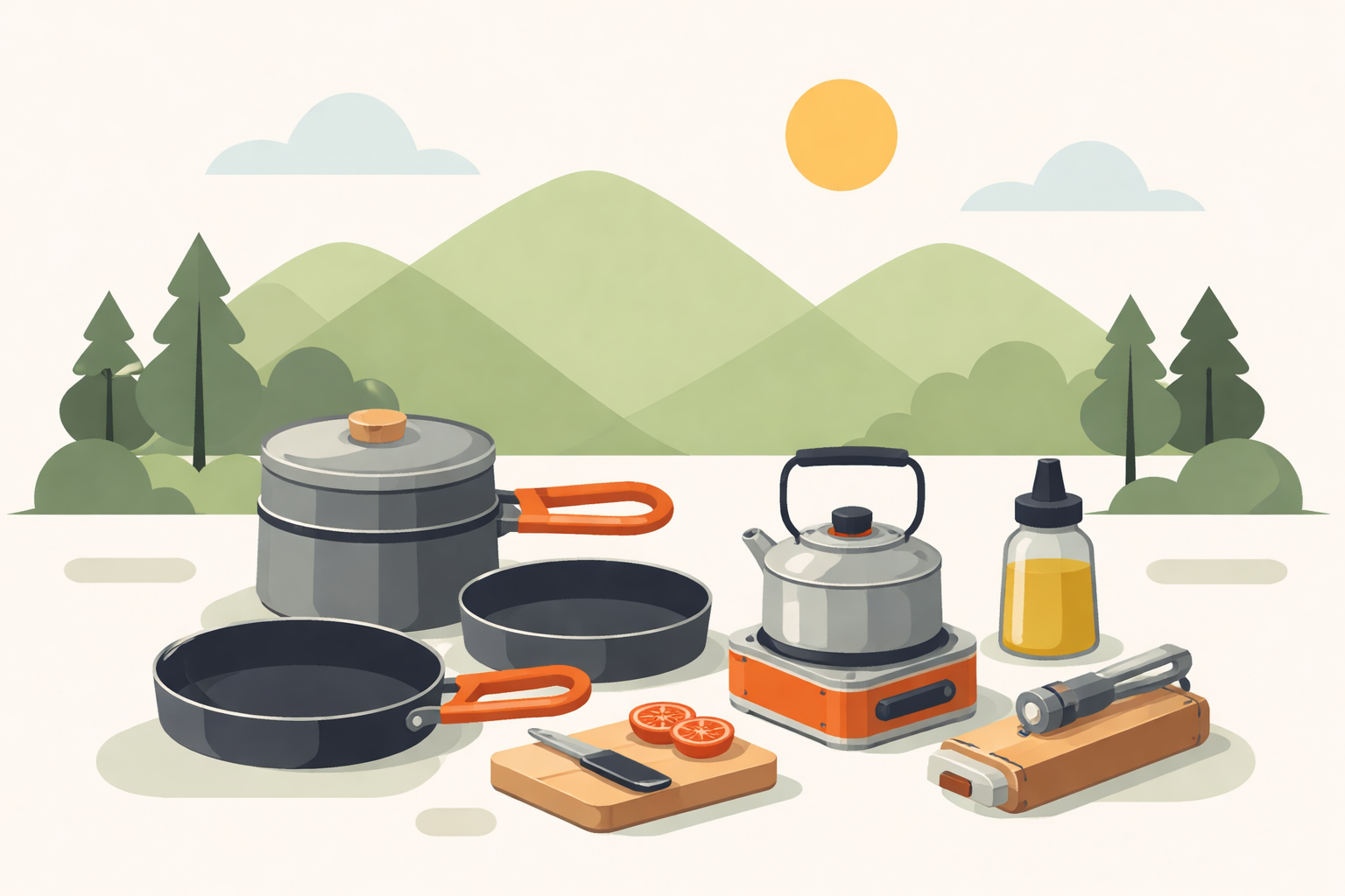 キャンプ調理器具の最低限セット7つ
